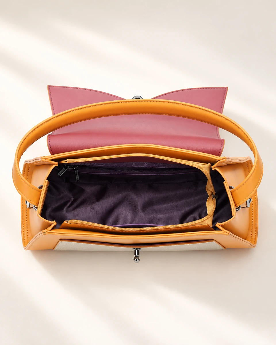 SU QUEENA 2966 open orange bag with dark lining
